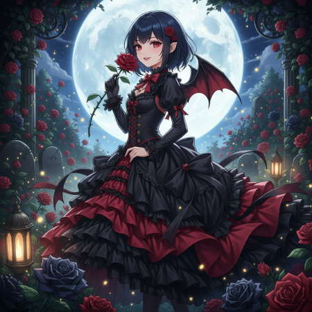 Midnight Wings – Dark Chibi Art Fantasy