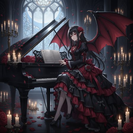 Midnight Wings – Dark Chibi Art Fantasy