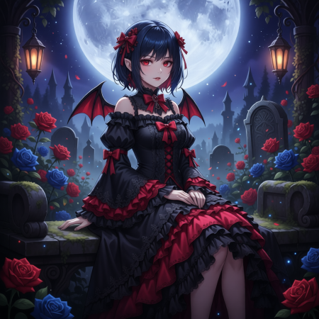 Midnight Wings – Dark Chibi Art Fantasy