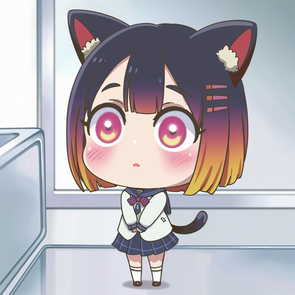 Blush of Destiny – Adorable Neko Chibi Art