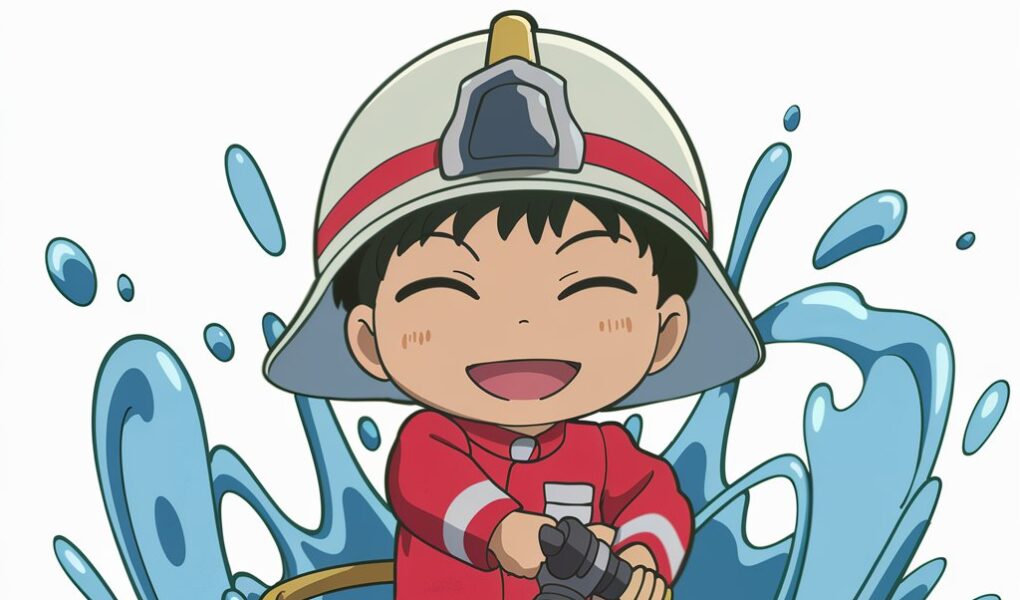 Blazing Courage: Firefighter Chibi Art