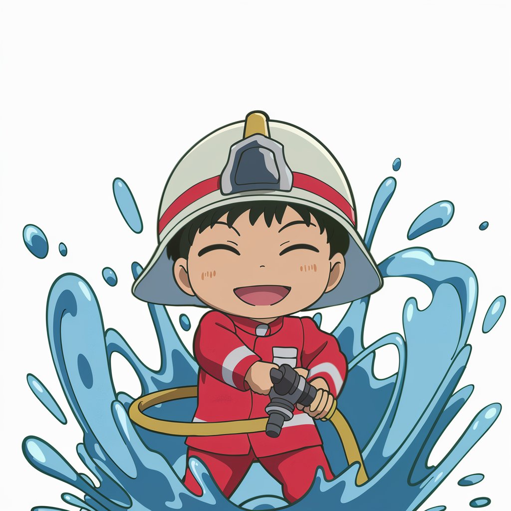 Blazing Courage: Firefighter Chibi Art