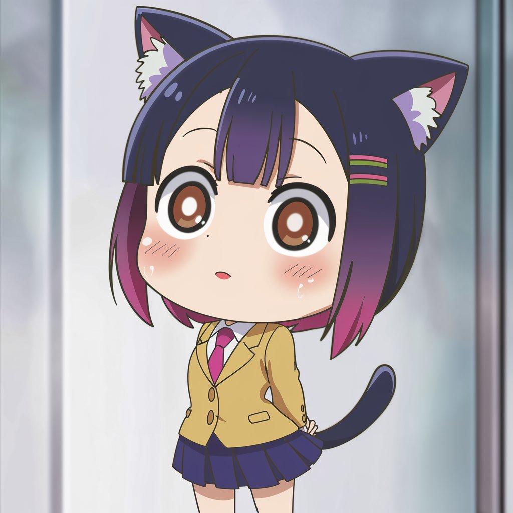 Blush of Destiny – Adorable Neko Chibi Art