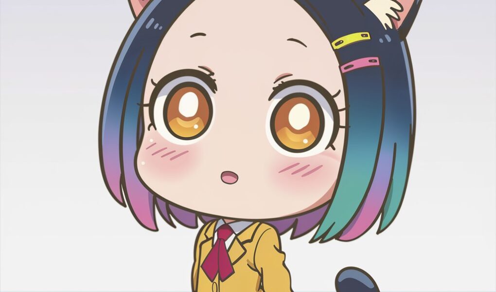 Blush of Destiny – Adorable Neko Chibi Art