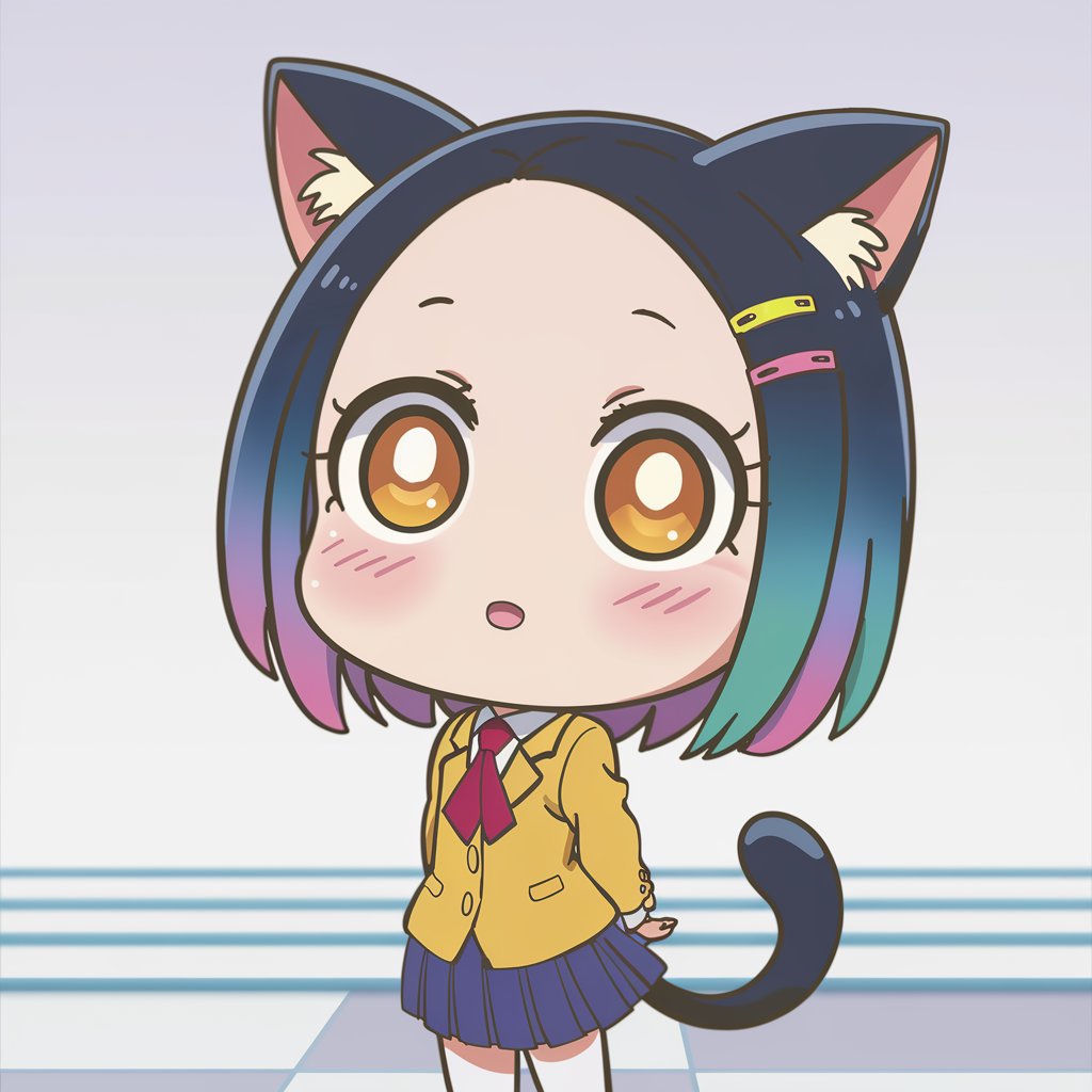 Blush of Destiny – Adorable Neko Chibi Art