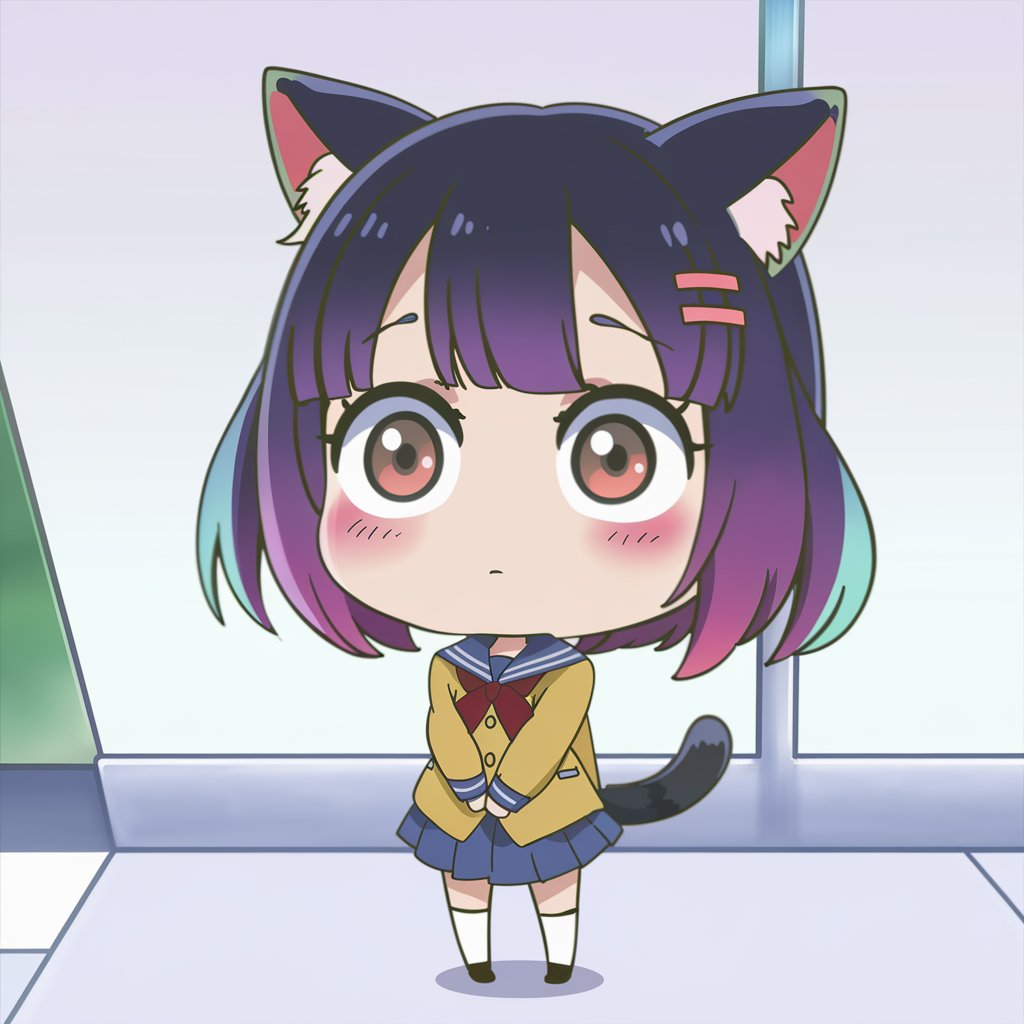 Blush of Destiny – Adorable Neko Chibi Art