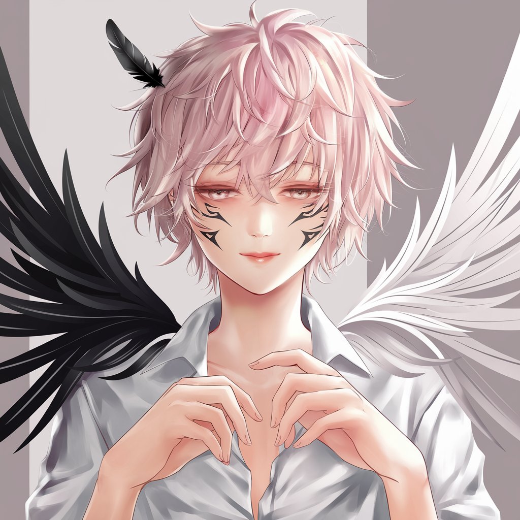 Angel of Dusk – Aesthetic Anime Boy Art