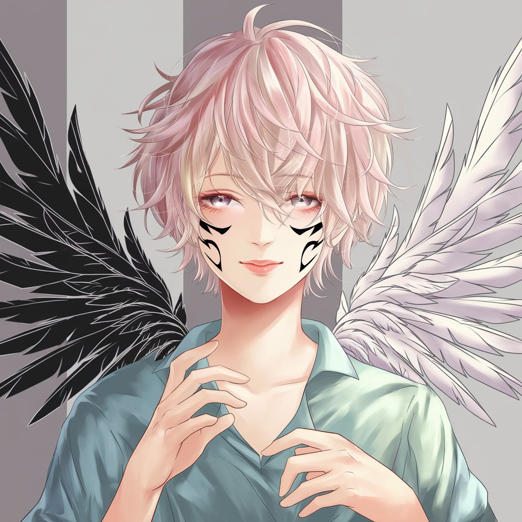 Angel of Dusk – Aesthetic Anime Boy Art