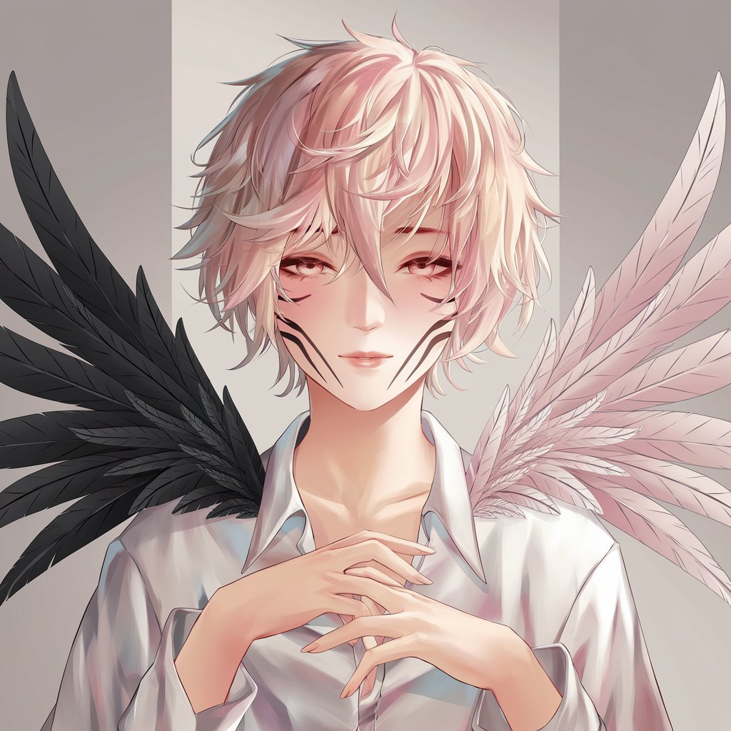 Angel of Dusk – Aesthetic Anime Boy Art