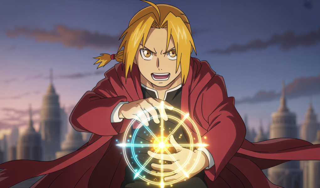 Dynamic Anime Mage Casting Spell - Magical Fantasy Art Banner