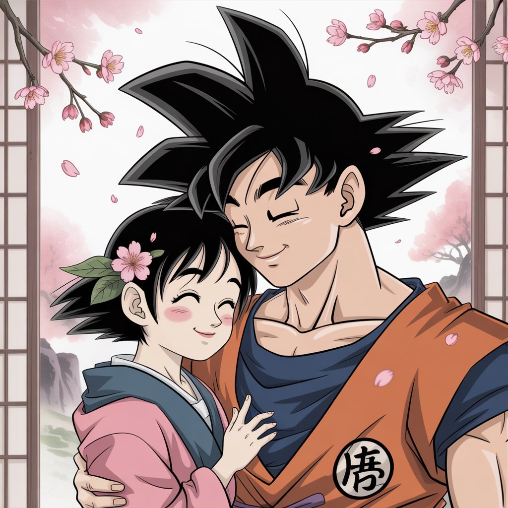 Forever Together – Goku & Chi-Chi Couple Art