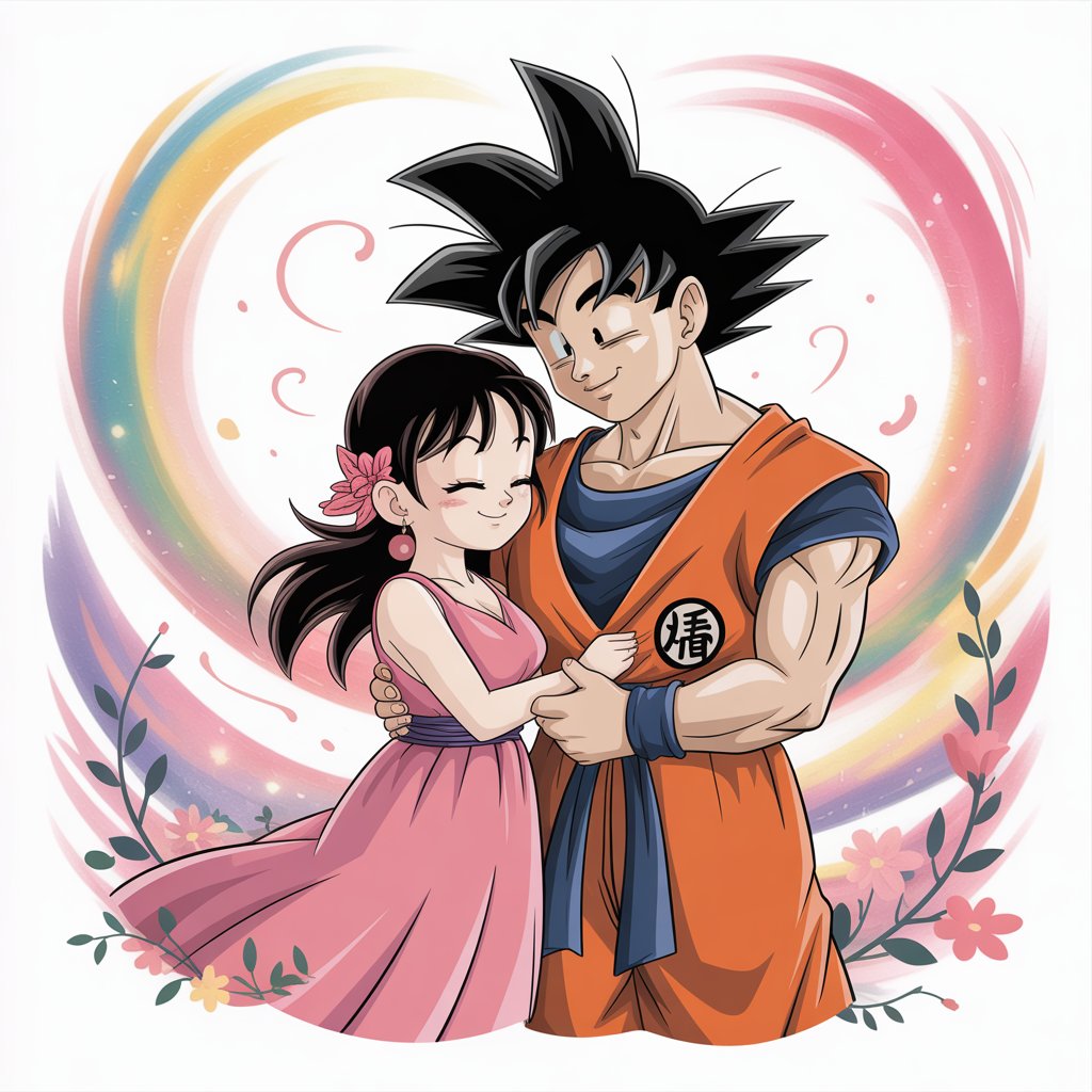 Forever Together – Goku & Chi-Chi Couple Art