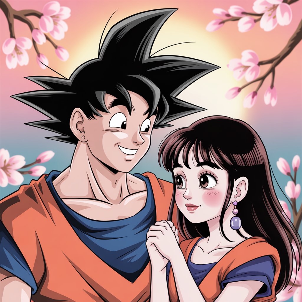 Forever Together – Goku & Chi-Chi Couple Art