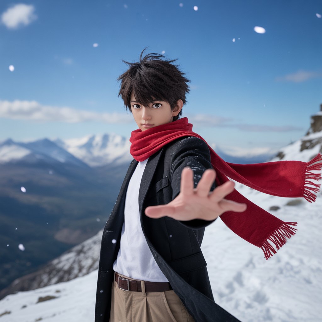 Winter's Call: A Realistic Anime-Inspired Portrait Character Art!