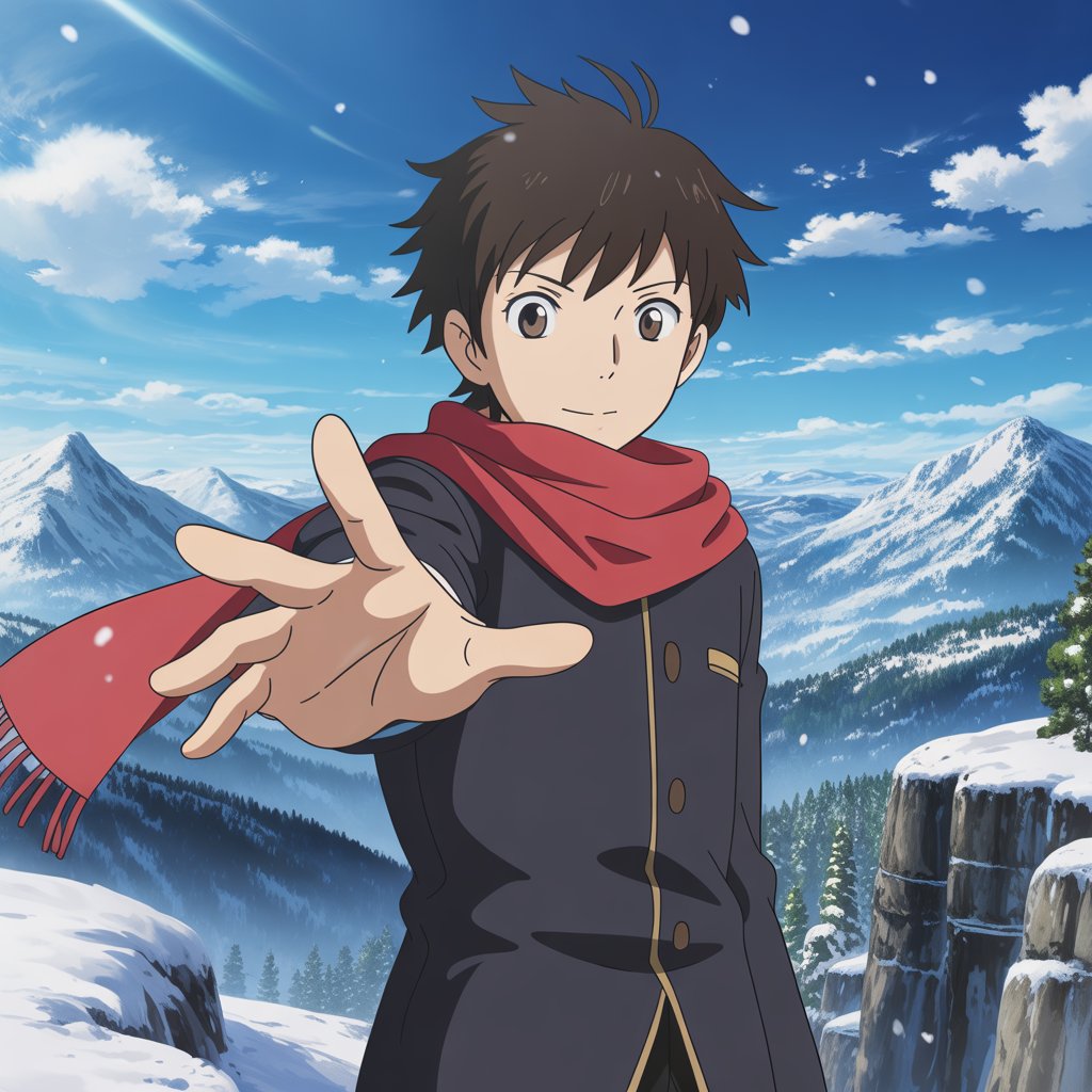 Winter's Call: A Realistic Anime-Inspired Portrait Character Art!