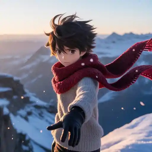 Winter's Call: A Realistic Anime-Inspired Portrait Character Art!