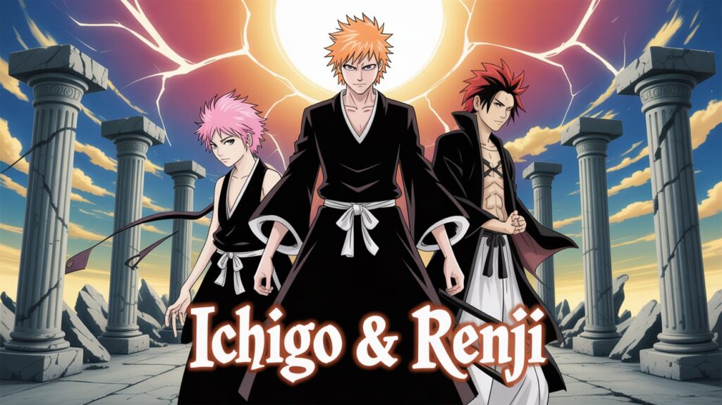 Anime Digital Art: Ichigo, Renji, & Rukia - Bleach Manga Style Banner
