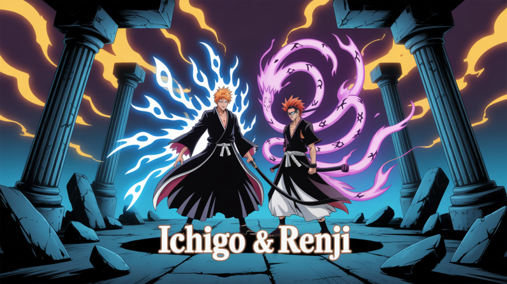 Anime Digital Art: Ichigo, Renji, & Rukia - Bleach Manga Style Banner