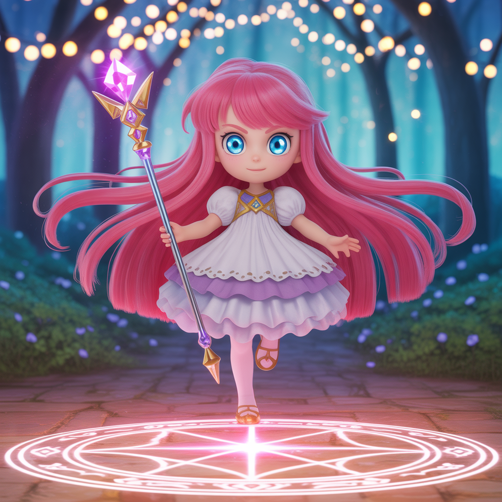 Magical Girl Character Art: Celestial Harmony