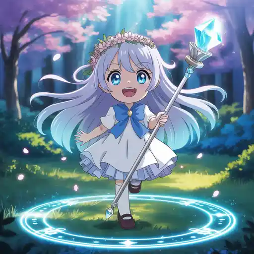 Magical Girl Character Art: Celestial Harmony