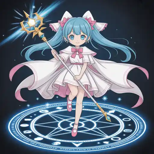 Magical Girl Character Art: Celestial Harmony