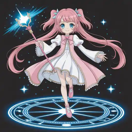 Magical Girl Character Art: Celestial Harmony