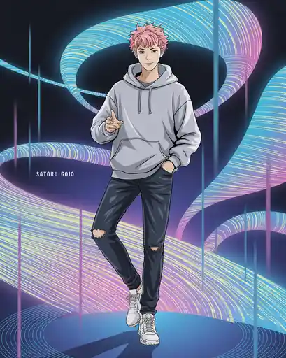 Gojo PFP – Neon Infinity Style