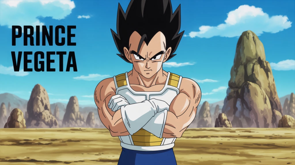 Iconic Anime Style Prince Vegeta Banner
