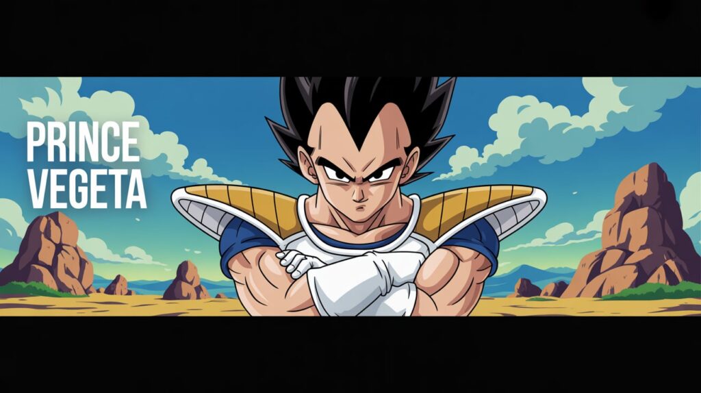 Iconic Anime Style Prince Vegeta Banner