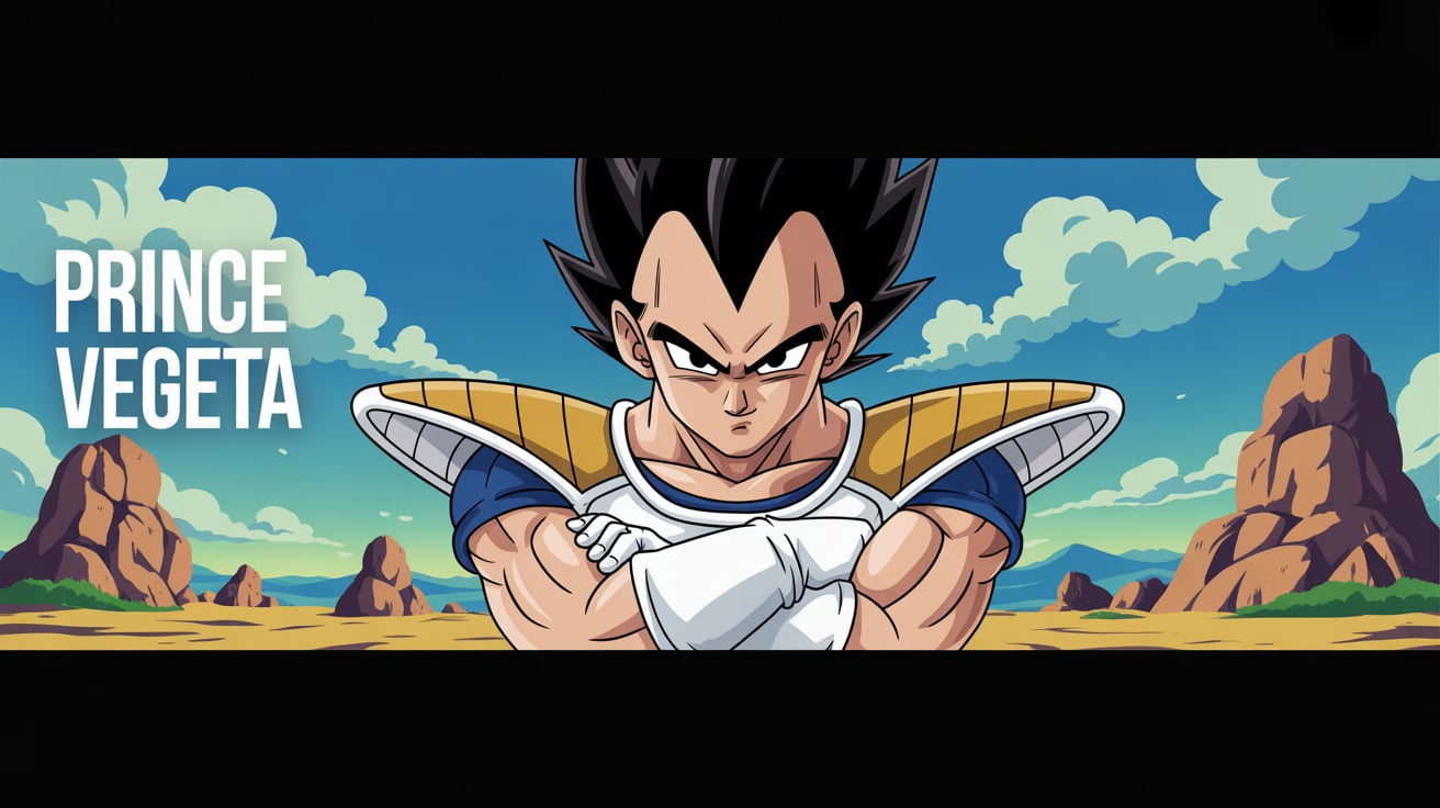 Iconic Anime Style Prince Vegeta Banner