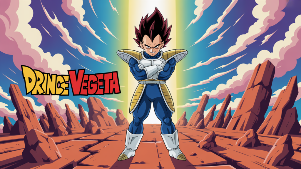 Iconic Anime Style Prince Vegeta Banner
