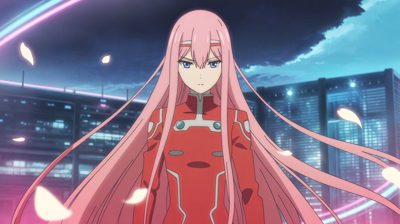 Zero Two Wallpaper – Beautiful Darling in the FranXX Anime Art