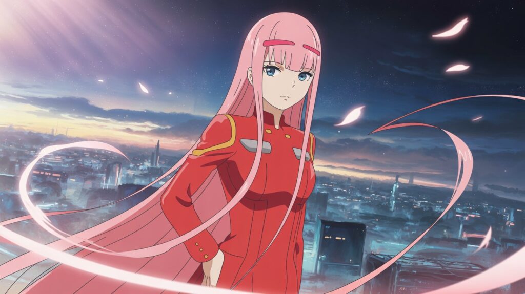 Zero Two Wallpaper – Beautiful Darling in the FranXX Anime Art