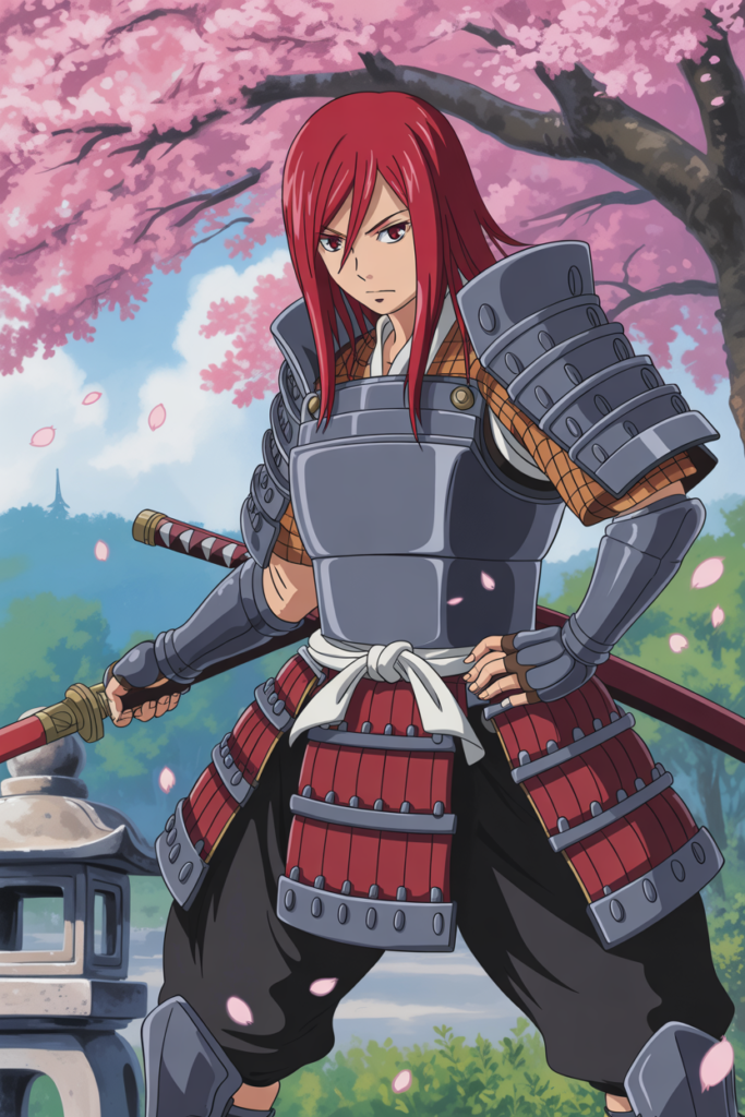 Crimson Samurai – Erza Scarlet Fanart