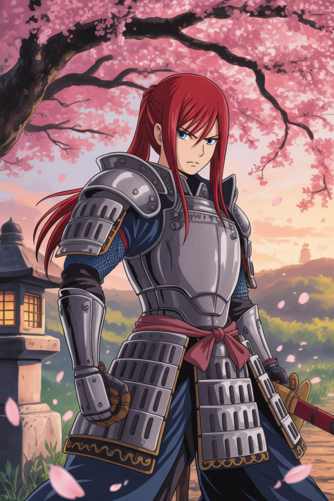 Crimson Samurai – Erza Scarlet Fanart