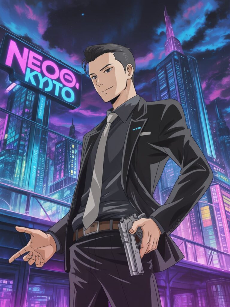 Neo-Noir Character Art: Midnight Agent of Neo Kyoto