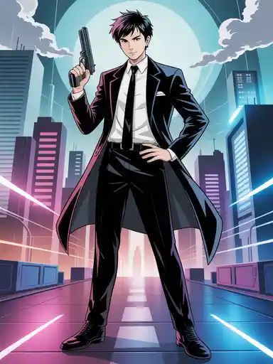 Neo-Noir Character Art: Midnight Agent of Neo Kyoto