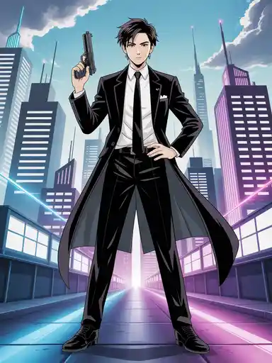 Neo-Noir Character Art: Midnight Agent of Neo Kyoto