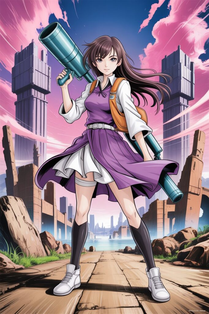 Shizuku Murasaki Fanart – Silent Warrior in the Wastelands