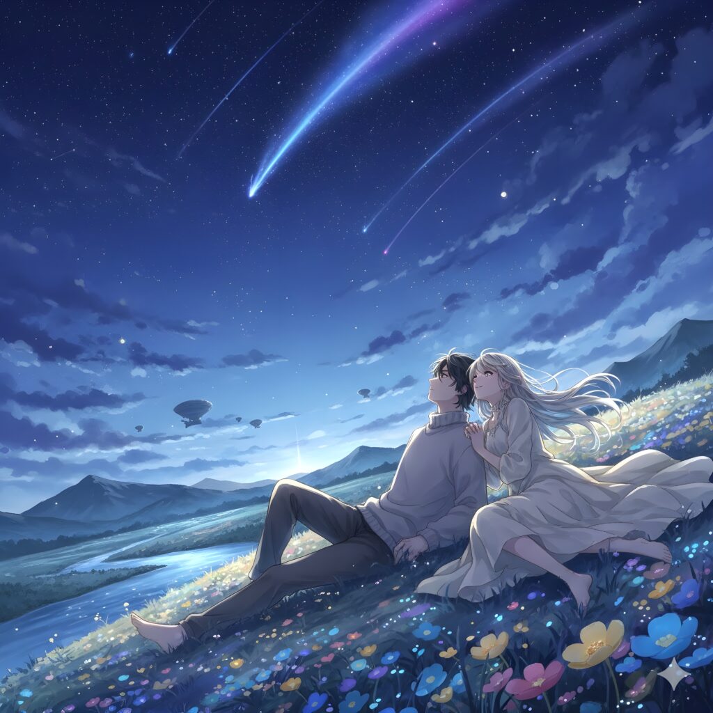 Cherry Blossom Moments | Soft Aesthetic Couple Art