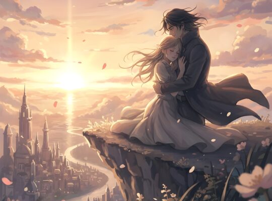 Cherry Blossom Moments | Soft Aesthetic Couple Art