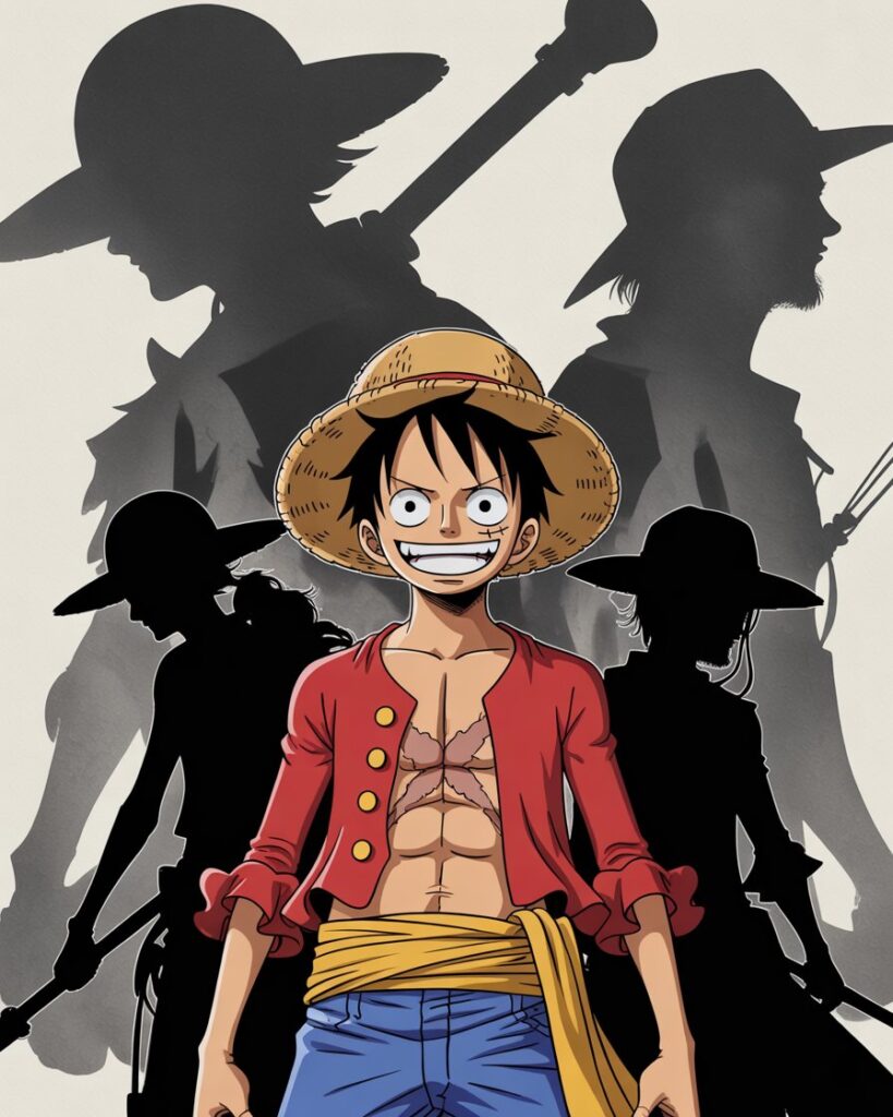 One Piece manga review with Monkey D. Luffy standing on a adventure