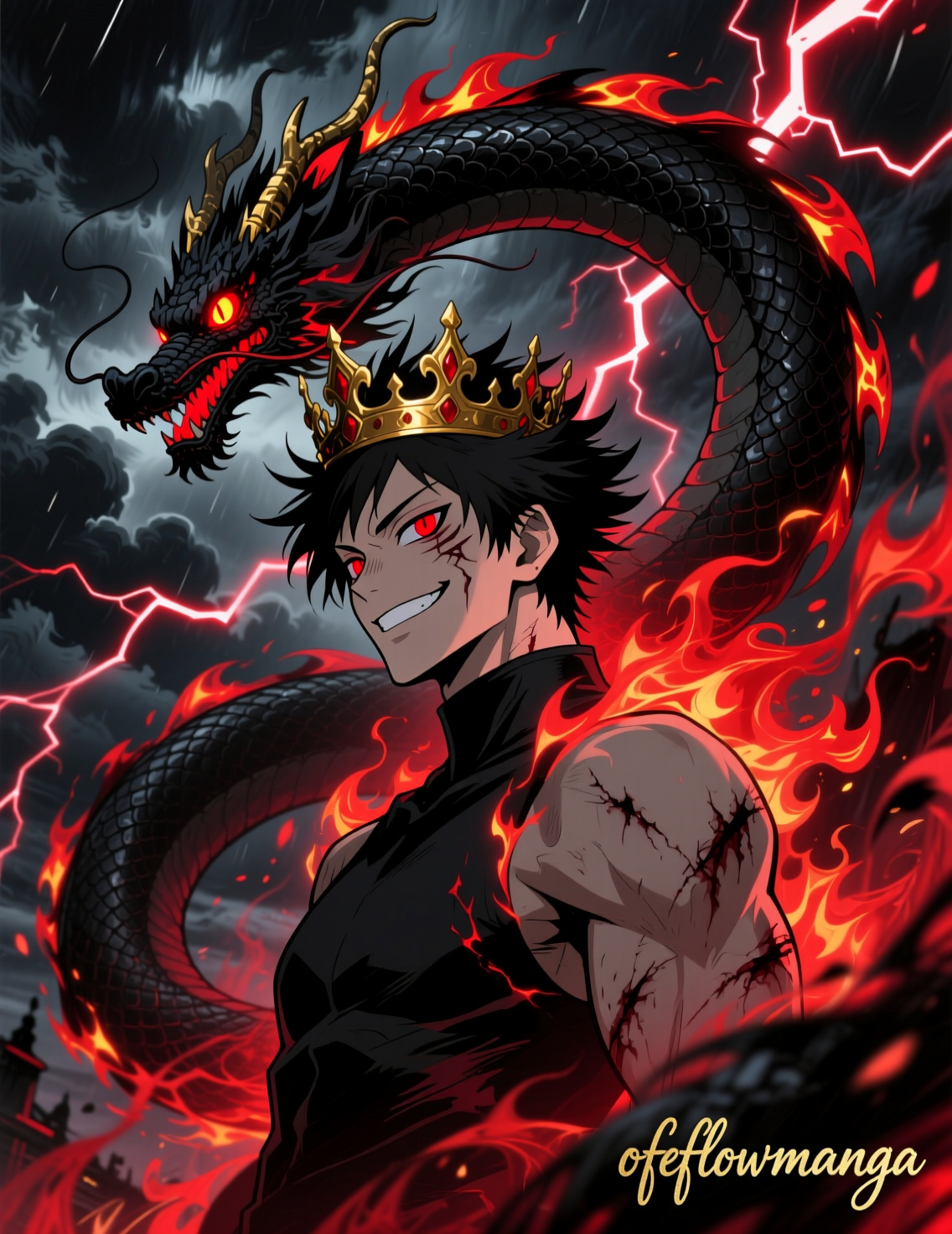 Sukuna Fan Art: Crowned Curse King